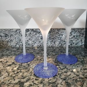 Set of 3 Grey Goose martini glasses